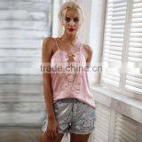Sexy Streetwear Satin Adjustable Strap Camisole Womens Tank Top Summer Vest With Lining thumbnail-2