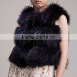 Myfur Lady Design Genuine Fox Fur Waistcoat Sleeveless Arctic Fox Fur Vest thumbnail-1