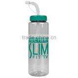 USA Made 32 oz Transparent Sports Bottle With Straw Lid - BPA/BPS-free, FDA Compliant and Comes With Your Logo thumbnail-2