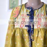 Beautiful Kantha Kediyu Style Jacket in Vintage Colors ~ Medium thumbnail-2