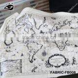 World Map Design Fabric Linen Cotton Fabrics For Decorations thumbnail-2