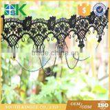 Hot Sale European and American Retro Party Queen Necklace Crystal Pendant False Collar Lace Necklace thumbnail-3
