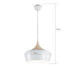 Hanging Pendant Lamps With Metal and Wood Shade and E26 thumbnail-3