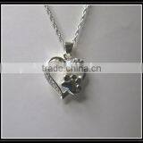 2015 Fashion Love Heart Paw Necklace Heart Necklace Paw Print Necklace New Design thumbnail-1