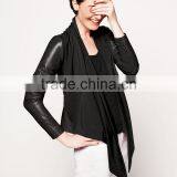 Sexy Drape Front Lambskin Leather Jacket thumbnail-4