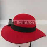 Winter Girls Fashion Hats Imitation Wool Red Formal Hat With Bowknot thumbnail-2