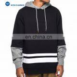 Modern Design High Quality Custom Contrasted Three-colors Men Hoodies Colorblocked Black Pullover Hoodies thumbnail-1
