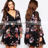 New Look Inspire Flutter Sleeve Dress Women Plus Size Chiffon Cloting thumbnail-1