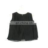 Women Hot Summer Casual Top Sleeveless Chiffon Pleated Top thumbnail-2