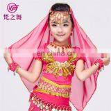 P-9055 120D Chiffon Chiffon Glittery Children Kids Belly Dance Head Veil Scarf thumbnail-1