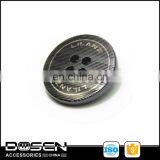 Black Metal Sewing Buttons Matte Surface With Emboss Line Letters Logo Garment Buttons For Clothing Frock Coat Jacket Overalls thumbnail-1