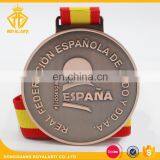 Antique Copper Zinc Alloy Custom Medal With Grosgrain Ribbon thumbnail-1