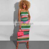 LAITE D2129 Women Printed Gradients Casual Dresses Ladies Off-Shoulder Sexy Dresses thumbnail-3