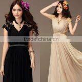 Women Bridesmaid Ladies chiffon maxi beach long dress Lace Dress                        
                                                Quality Choice