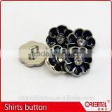 11.5mm Flower Rhinestone Enamel Plating Metalic Shirts Button thumbnail-3