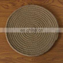 OEM Affordable Bamboo Table Mat Dining Plate Wholesale Natural Round Woven Placemat