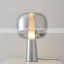 Chrome/Gold/Rose Gold Glass Table Light Post Modern Table Lamp Glass Bedside Night Lamp thumbnail-4