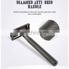 Mens Good Quality Metal Double Edge Blade Shaing Set Private Label Shaving Safety Razor and Stand thumbnail-5