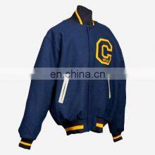 OEM Custom Leather Sleeve Chain Chenille Embroidery Bomber Flight Baseball Vintage Letterman Varsity Jacket for Men thumbnail-5