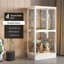 Moonlit White Glass Display Cabinet 4 Layers Single Door H1600mm×W500mm×L600mm for Collectibles Wholesale - B2B Supplier thumbnail-2