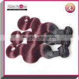 Brazilian Double WeftBody Wave 1b 99j Colored Three Tone Hair Weave thumbnail-1