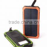 Free Sample Wholesale 20000mAh Outdoor Waterproof Solar Charger Solar Power Bank With Camping LED Light Mobile Solar Charger thumbnail-2