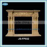 Decorative Marble Pillar Carved Fireplace Mantel thumbnail-1