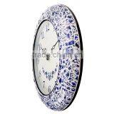 Home Decor Quartz Analog Chinese Blue and White Porcelain Wall Clock thumbnail-3