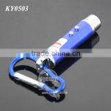 3 in 1 Mini LED Flashlight Torch Lamp Aluminum Carabiner Personality UV Money Detector Electric LED Light Keyring Led Torch thumbnail-3