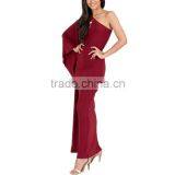 Chiffon Cape Dress Fancy Dress Red Cape Gown Kimono Maxi Long Sleeve Dress Red One Shoulder Cocktail Dresses thumbnail-2