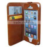Brown Oil Wax Leather Wallet Case for 6S, Case for Iphone 6S With File Pocket thumbnail-4