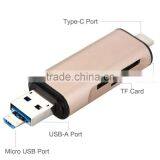 3 in 1 Card Reader USB Type C 2-Slot TF / SD Memory Card Adapter for Macbook smartphone