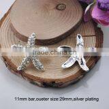 M0626 11mm Bar,rhinestone Buckle ,with Bar at Back,outer Size:29mm,silver or Gold Plating thumbnail-1