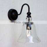 YC Vintage Style Crystal Bell Glass Wall Lamp Modern Creative Light thumbnail-2