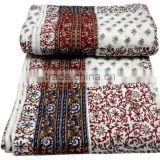 RTHKQC-6 Indian Patchwork Kantha Quilt Decorative Warm Bedspread Bed Cover Manufacturer