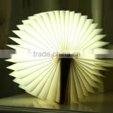 Novel Leather USB Rechargeable Page Book Light Creative Charging LED Folding Portable Book Night Lamp