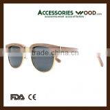 Wood Sunglasses Half Frame Unisex Wooden Sun Glasses thumbnail-2