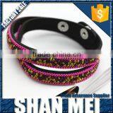 Double Layer Pink Korean Velvet Bracelets for Women thumbnail-4
