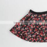 F5S43014 New Design Contrast Waistband Skater Skirt Women Floral Print Leather Skirts thumbnail-6