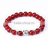 Woman's Jewelry Gift Natural Stone Red Agate Buddha Bracelets