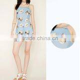 Pets Printing Pattern Casual Beach Shorts Jumpsuit Rompers For Lady thumbnail-2