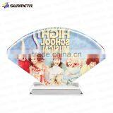 Fancy Crystal Novelty Business Gift Fan Shaped Crystal Cube Photo Frame thumbnail-4