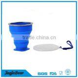 Portable Silicone Retractable Folding Coffee Cup With Lid thumbnail-6