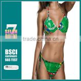 Green Brazil Flag Bikini Swimwear Halter Bandage Swimsuit Women Print Biquini
