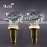 2 1/6 Inch Clear Bling Zinc Base Kitchen Dining Room Furniture Glass Door Lock Knobs