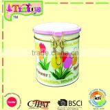 Gift Food Chocolate Candy Small Tea Can Plastic Metal Clip Lid Round Tin Box