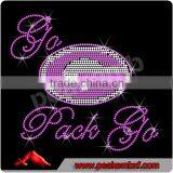 Go Pack Go Green Bay Hot Fix Transfer Iron On Motif Crystal Templates For Garment thumbnail-1