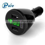 4 in 1 Dual USB 360-Degree Rotation Car Charger Cigarette Lighter Plug With Digital Voltmeter Ammeter Temperature Gauge for Cell thumbnail-4