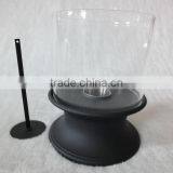Black Table Fireplace, Round Glass Bio Ethanol Fireplace thumbnail-1