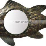 Decorative Metal Wall Decor Fish Design With Mirror thumbnail-1